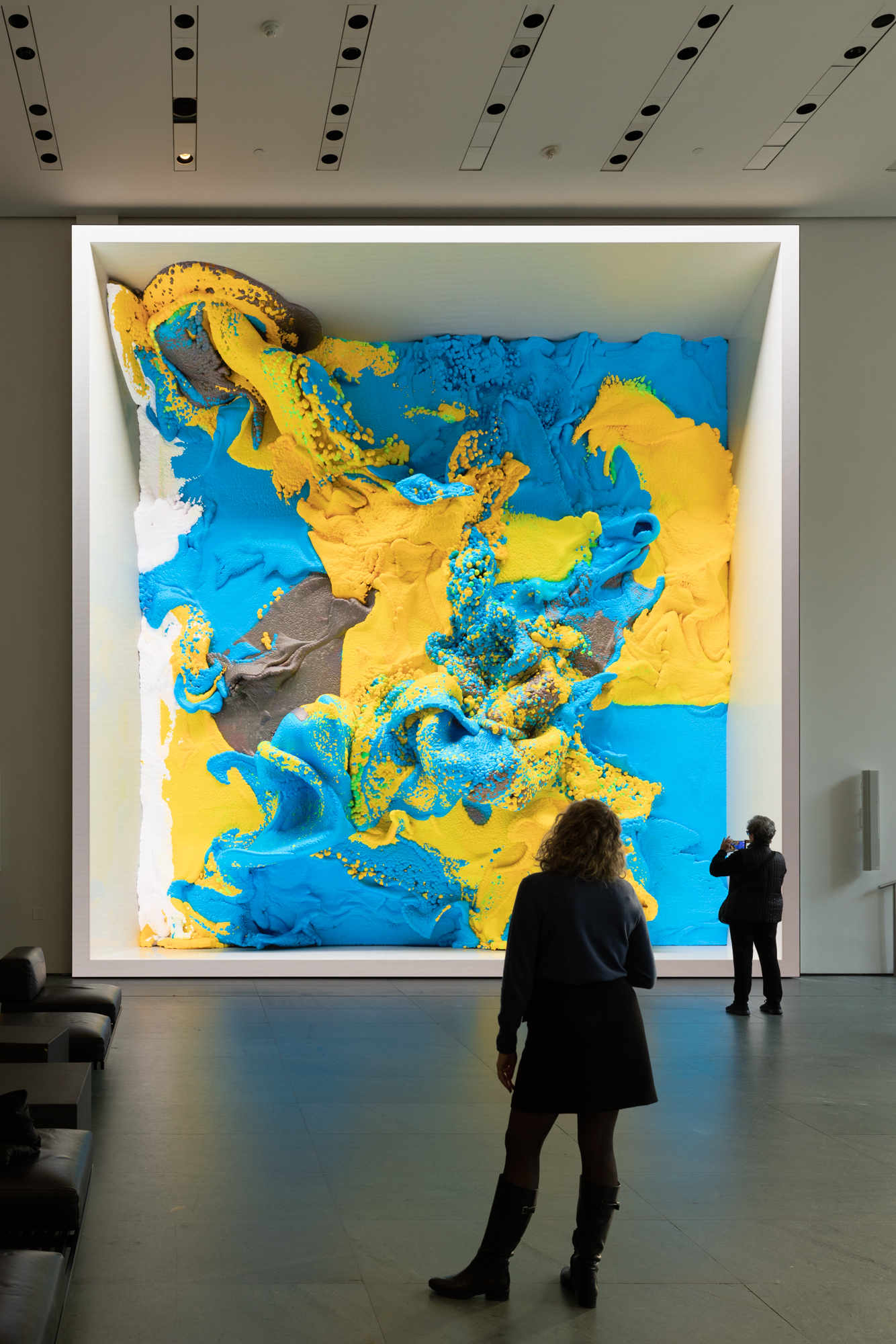 Vista de la instalación de Refik Anadol: Unsupervised, The Museum of Modern Art. © 2022 The Museum of Modern Art. Foto: Robert Gerhardt